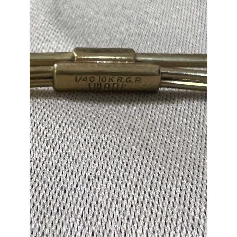 Vintage "Swank" 1/40 10k Gold Filled Curved Tie Collar Clip (2348) - Picture 2 of 5